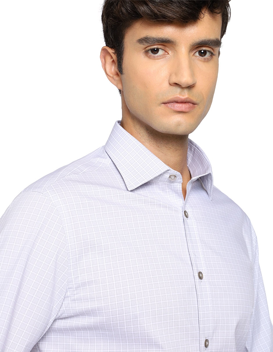 Camisa formal de algodón manga larga para hombre 4