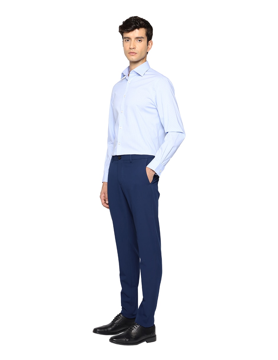 Camisa formal de algodón manga larga para hombre 4