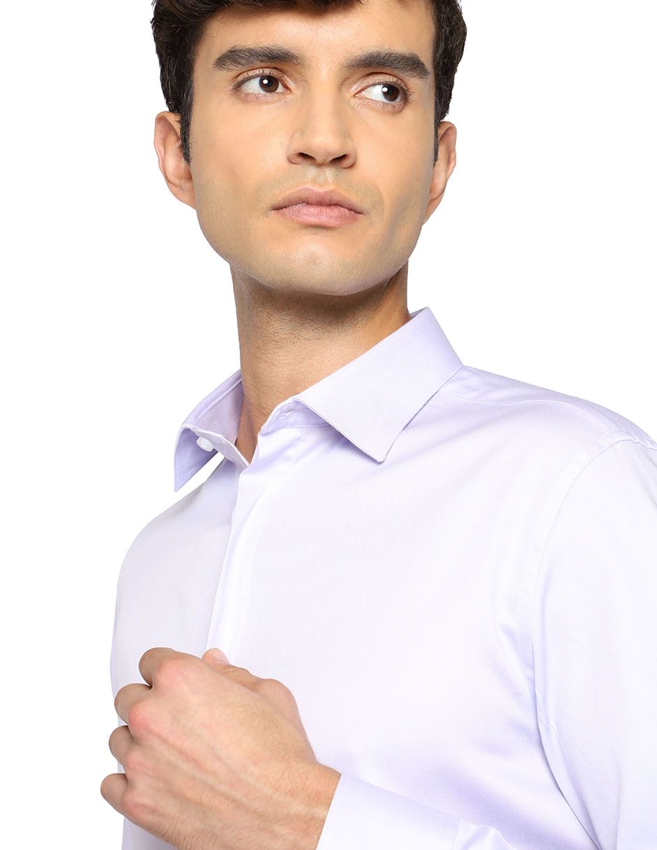 Camisa formal de algodón manga larga para hombre 4