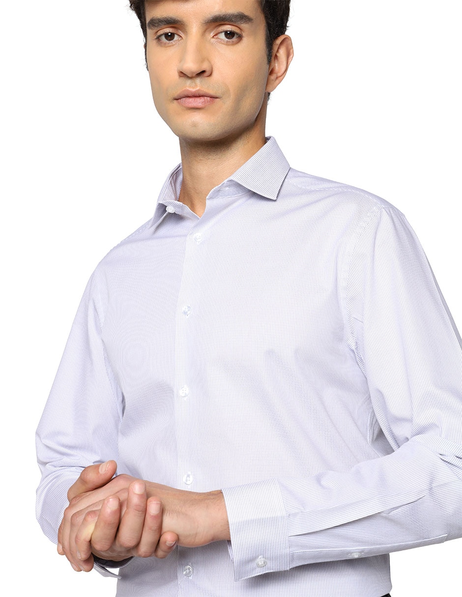 Camisa formal de algodón manga larga para hombre 4