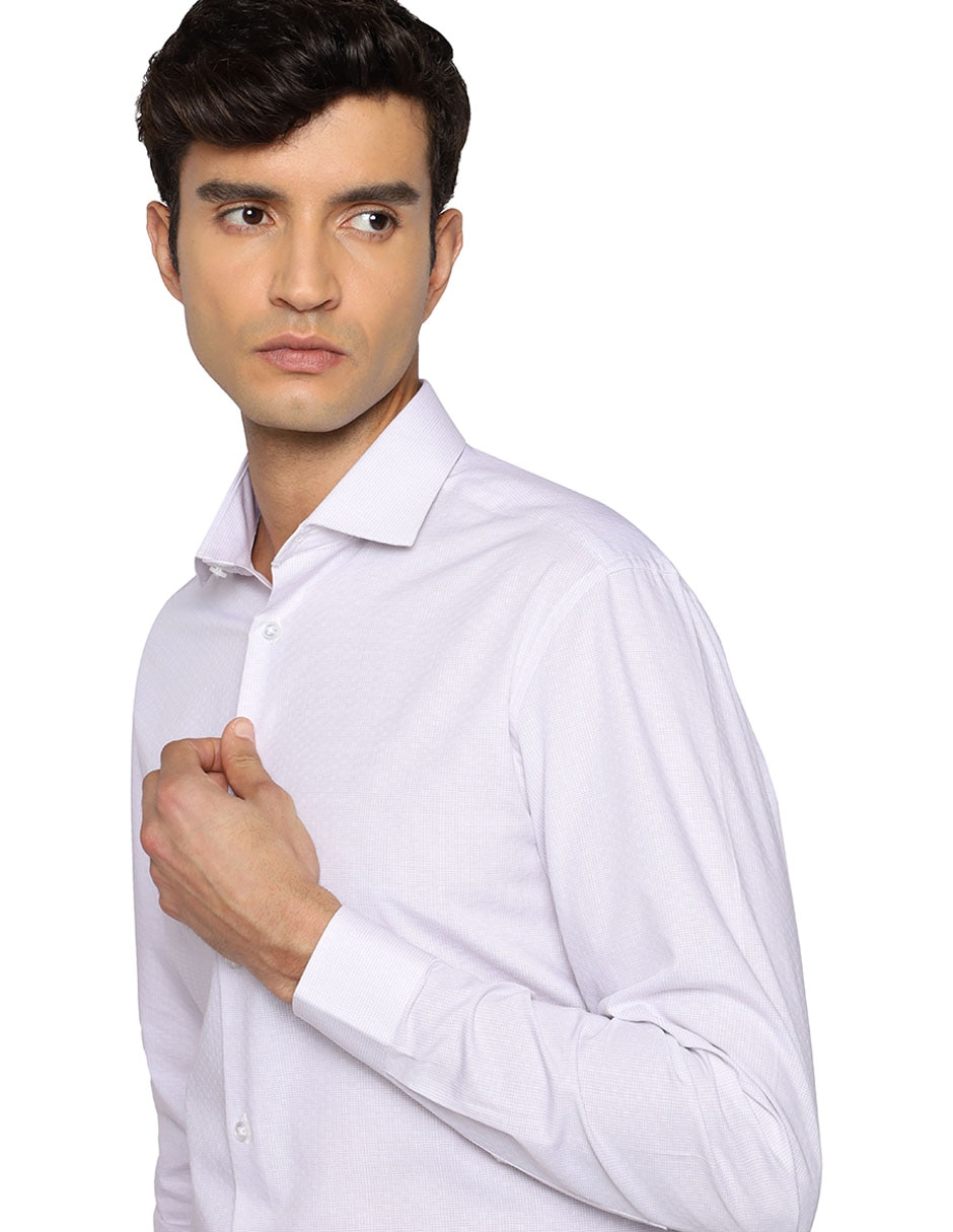 Camisa formal de algodón manga larga para hombre 4